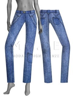JEANS WITH DIAGONAL LINES 4122
