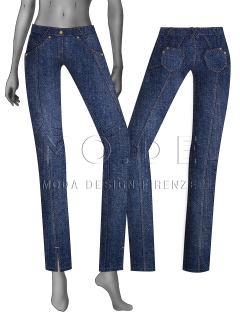 JEANS WITH FRONT SLIT 4127